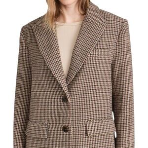 NWT ASTR short story Pauline blazer brown tweed Womens Large Petite